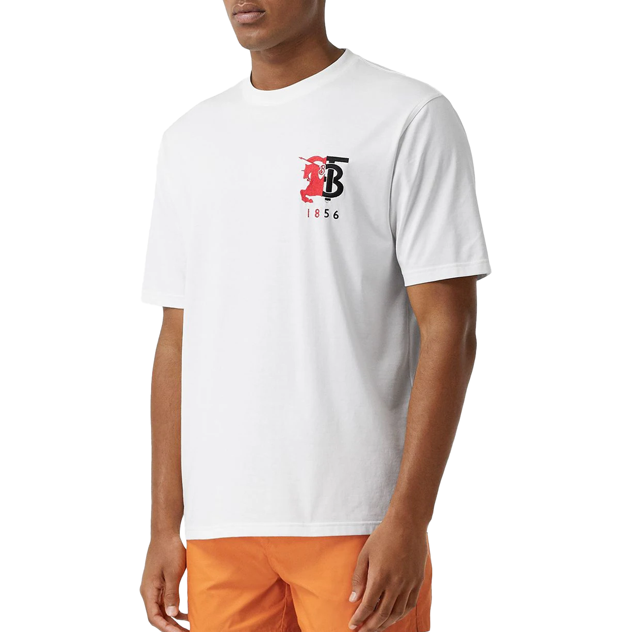 Grisling last sti BURBERRY 1856 BT Logo T-Shirt White Men's Sale